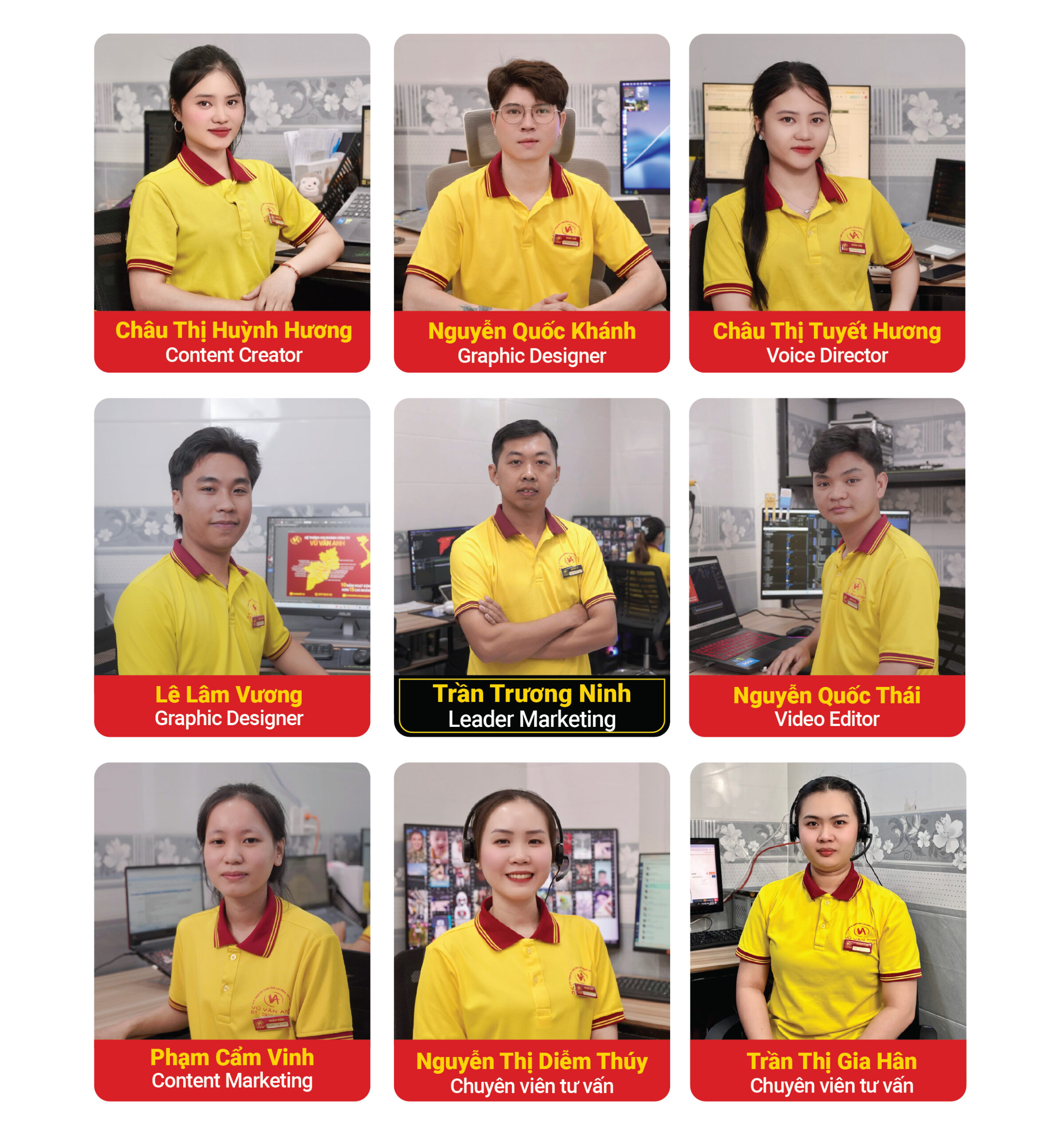 Đội ngũ nhân sự phòng Marketing VVA - Vũ Vân Anh